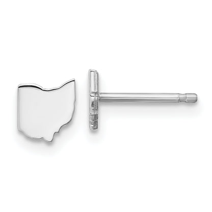 Sterling Silver Silver/Rhodium Plated Ohio State Earrings