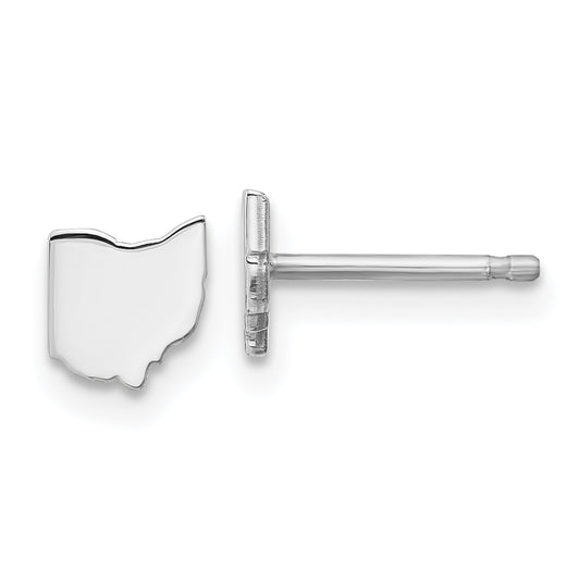 Sterling Silver Silver/Rhodium Plated Ohio State Earrings