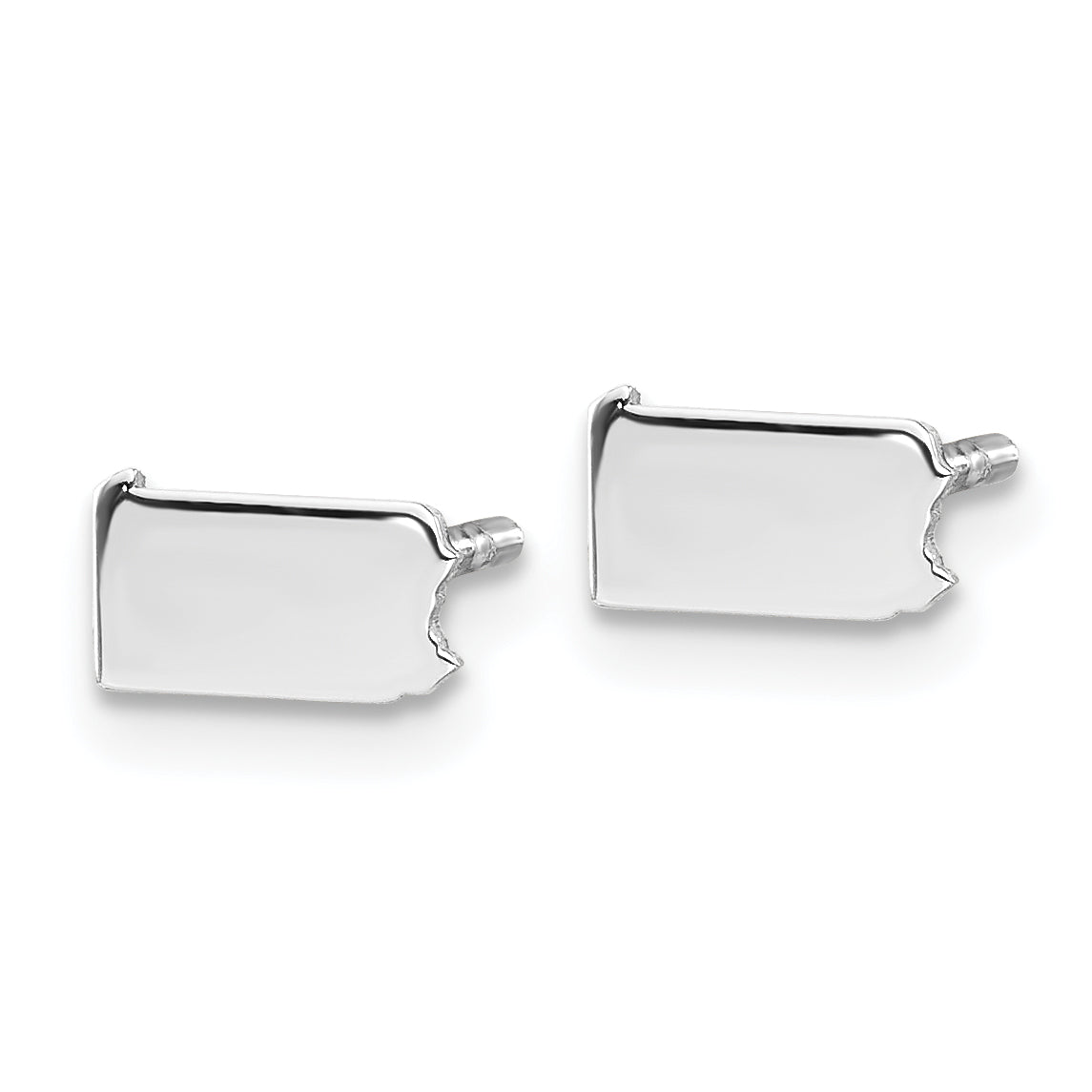 Sterling Silver Silver/Rhodium Plated Pennsylvania State Earrings