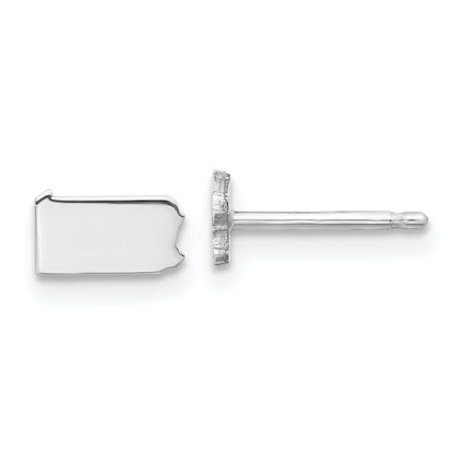 Sterling Silver Silver/Rhodium Plated Pennsylvania State Earrings