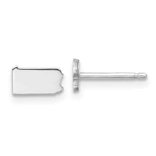 Sterling Silver Silver/Rhodium Plated Pennsylvania State Earrings
