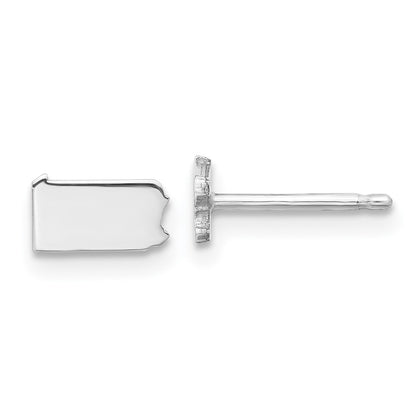 Sterling Silver Silver/Rhodium Plated Pennsylvania State Earrings