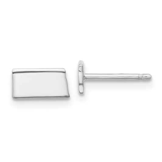 Sterling Silver Silver/Rhodium Plated South Dakota State Earrings