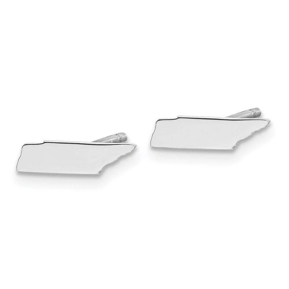 Sterling Silver Silver/Rhodium Plated Tennessee State Earrings