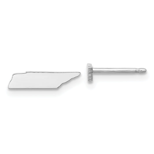 Sterling Silver Silver/Rhodium Plated Tennessee State Earrings