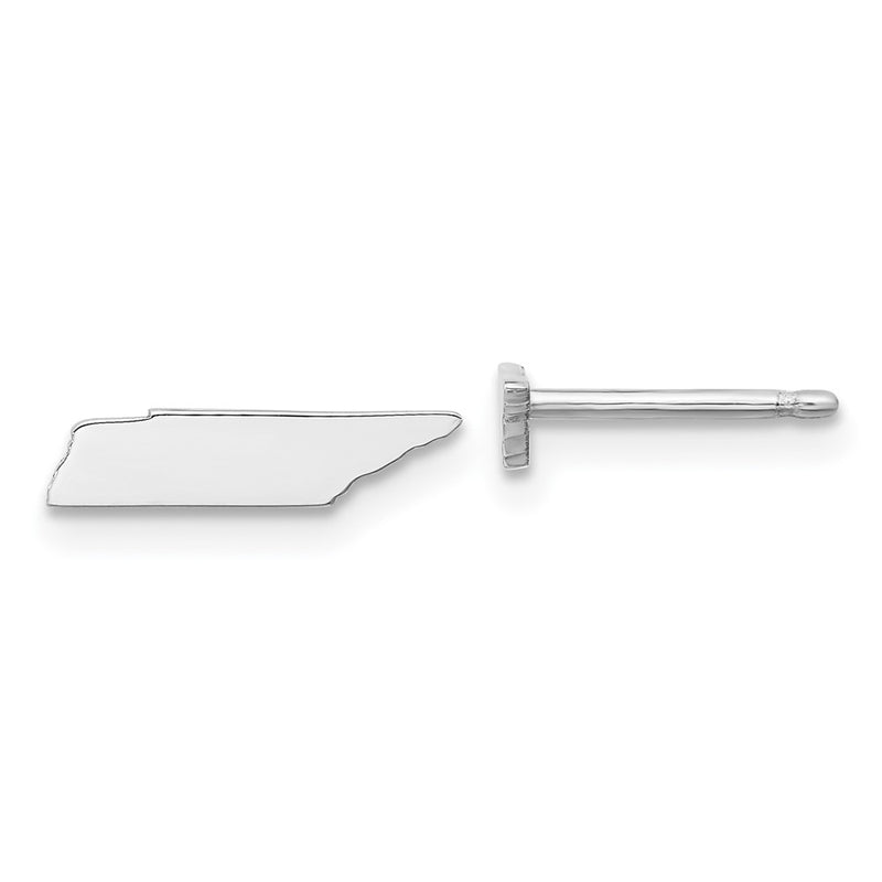Sterling Silver Silver/Rhodium Plated Tennessee State Earrings
