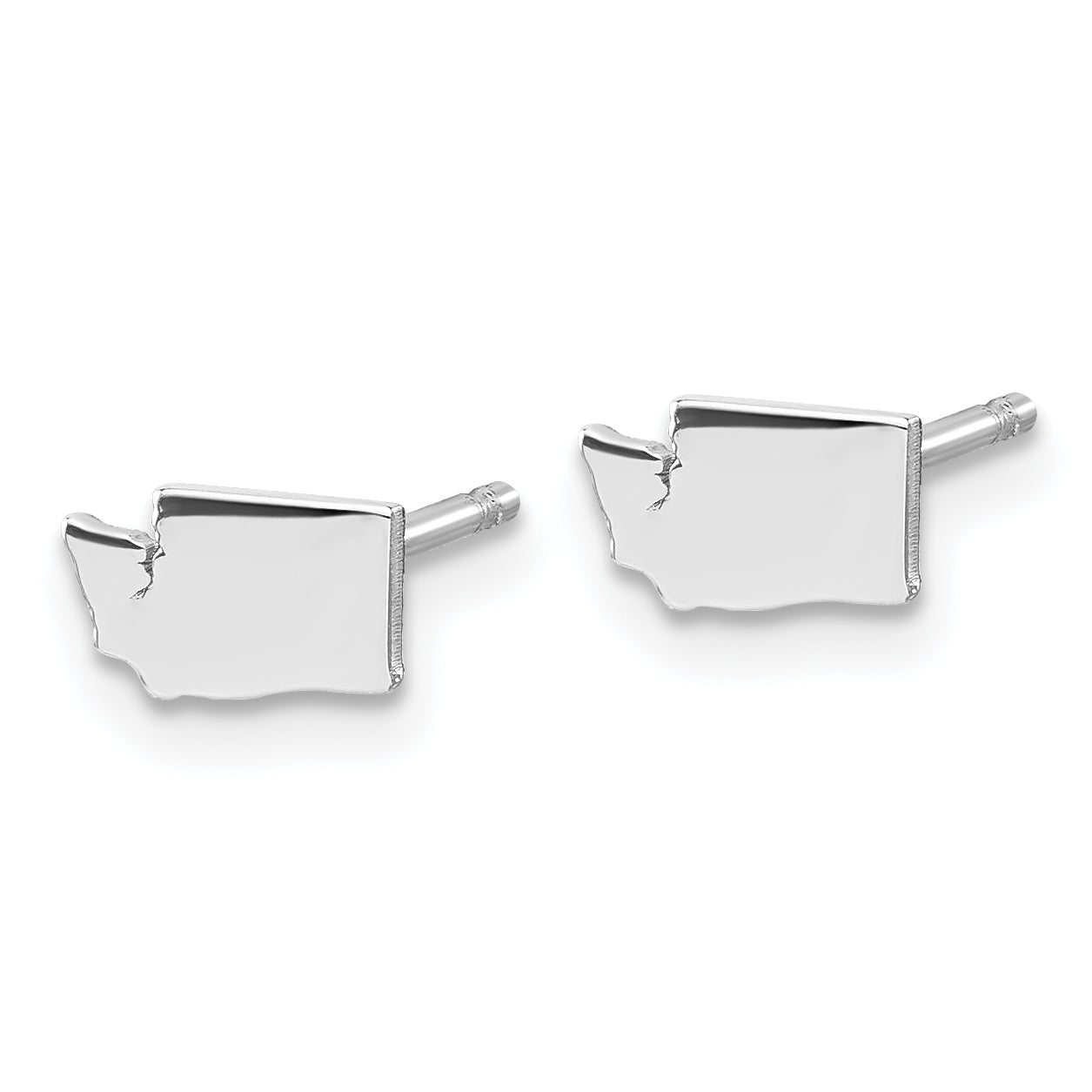 Sterling Silver Silver/Rhodium Plated Washington State Earrings