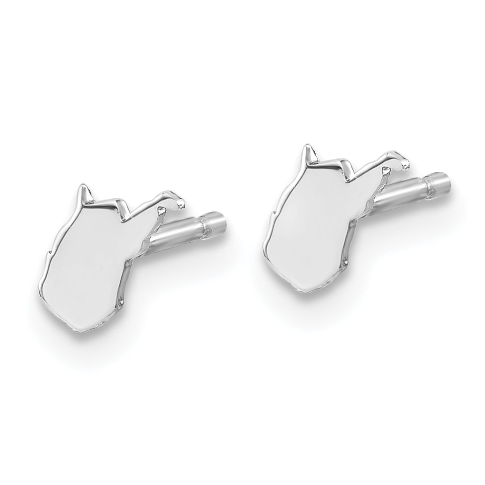 14K White Gold 14Kw West Virginia State Earrings