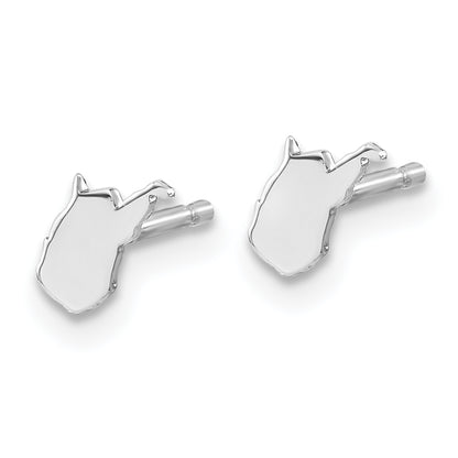 14K White Gold 14Kw West Virginia State Earrings
