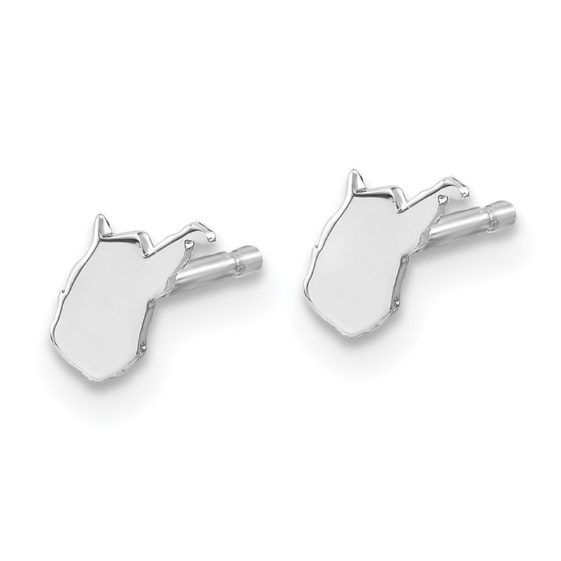 14K White Gold 14Kw West Virginia State Earrings