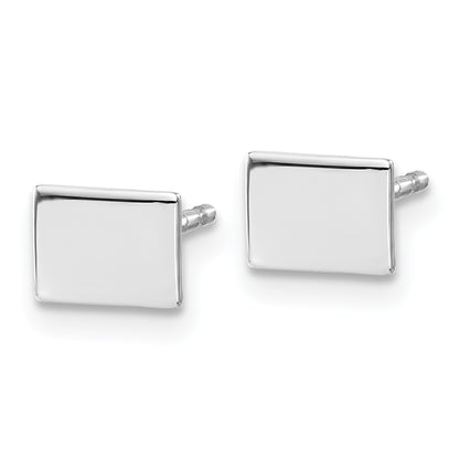 Sterling Silver Silver/Rhodium Plated Wyoming State Earrings