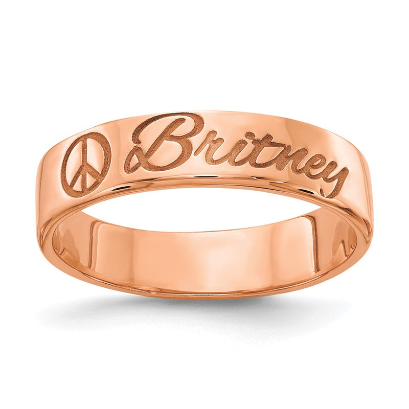 Rose Plated Sterling Silver/Rose Customized Ring