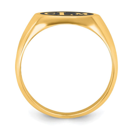 Gold Plated Sterling Silver/Gold With Epoxy Monogram Ring