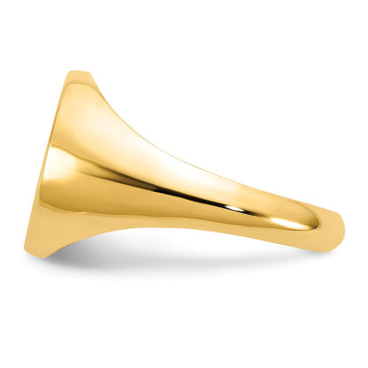 14K Yellow Gold Textured Monogram Signet Ring