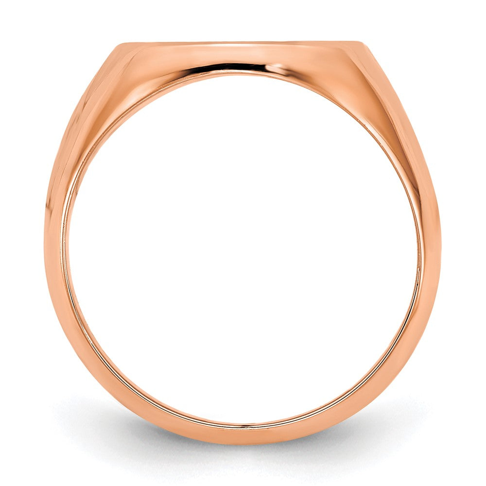Rose Plated Sterling Silver/Rose Textured Monogram Signet Ring