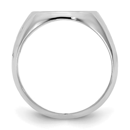 Sterling Silver Silver/Rhod Plated Textured Monogram Signet Ring