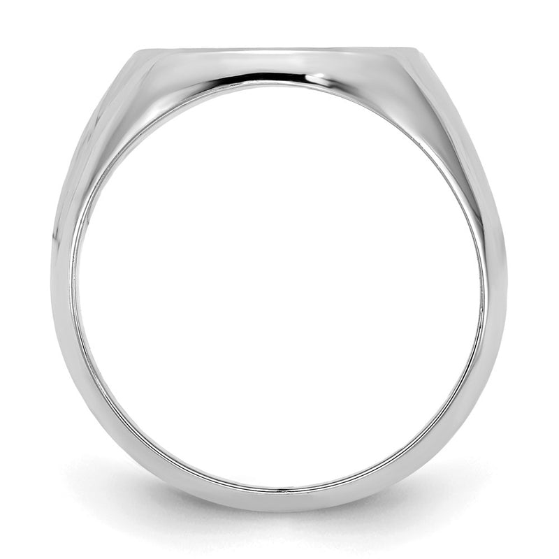 Sterling Silver Silver/Rhod Plated Textured Monogram Signet Ring
