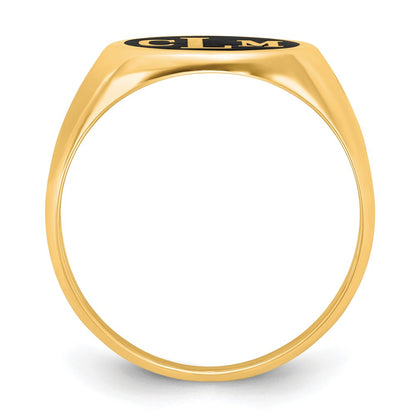 Gold Plated Sterling Silver/Gold With Epoxy Monogram Ring
