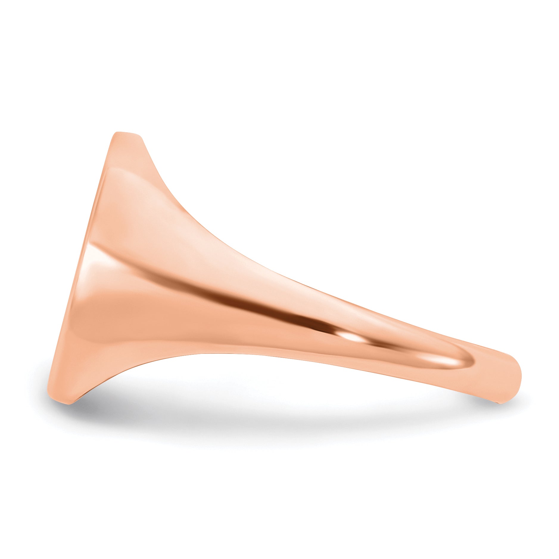 14K Rose Gold Polished with Antiqued Background Monogram Signet Ring