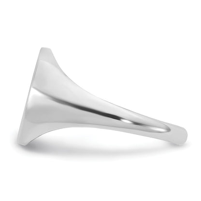 Sterling Silver Silver/Rhodium Plated With Epoxy Monogram Ring