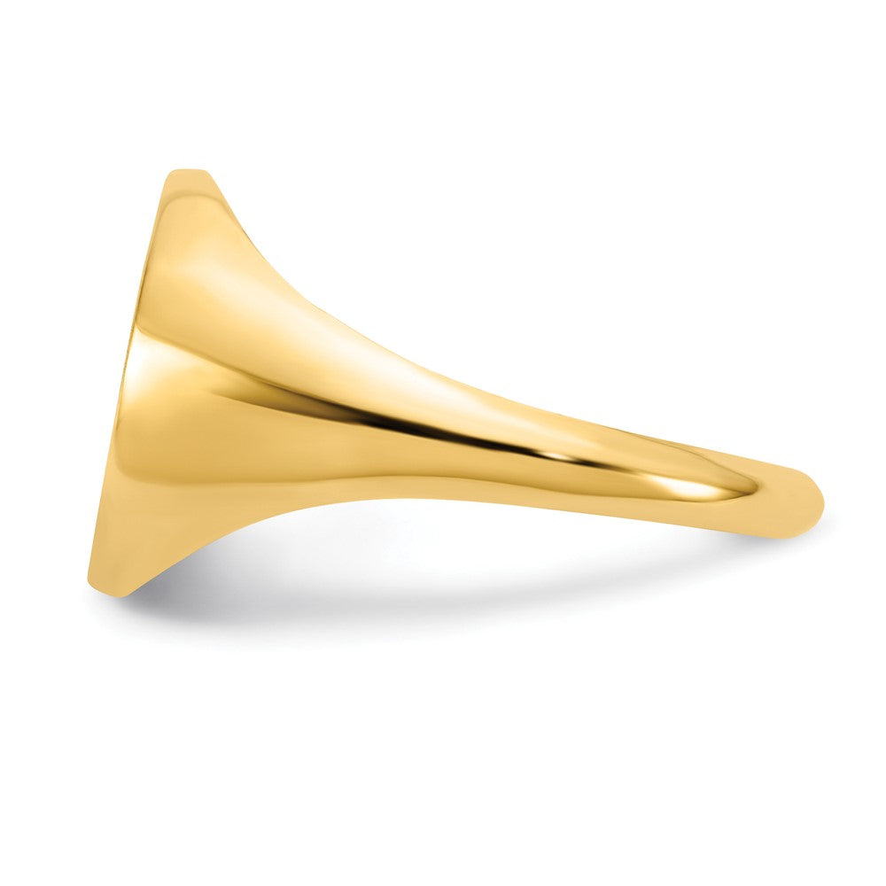 14K Yellow Gold Textured Monogram Signet Ring