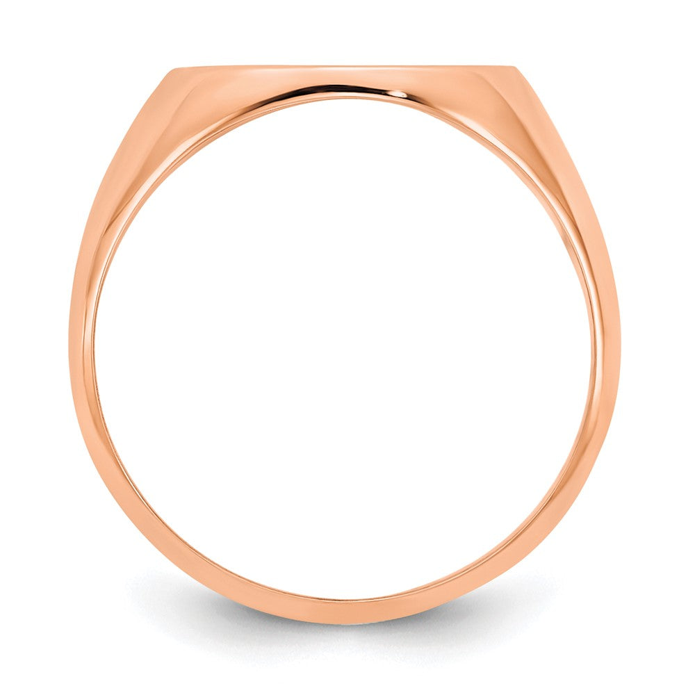 Rose Plated Sterling Silver/Rose Textured Monogram Signet Ring