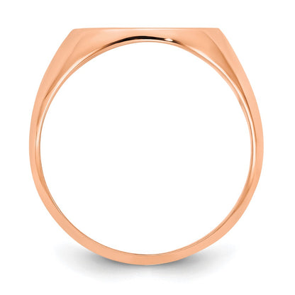 Rose Plated Sterling Silver/Rose Textured Monogram Signet Ring