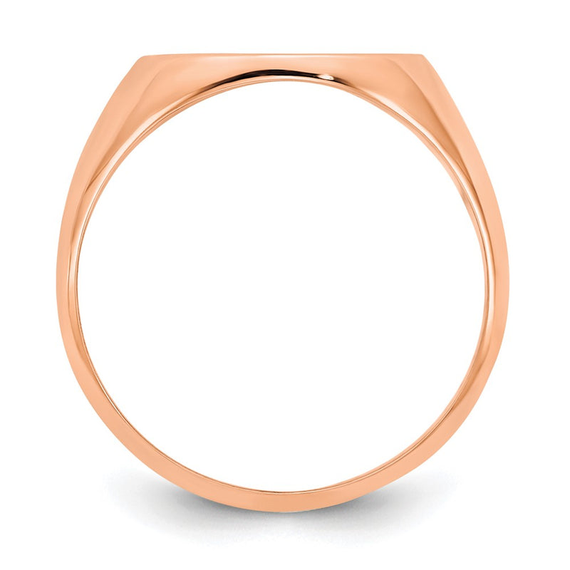 14K Rose Gold Polished Monogram Signet Ring