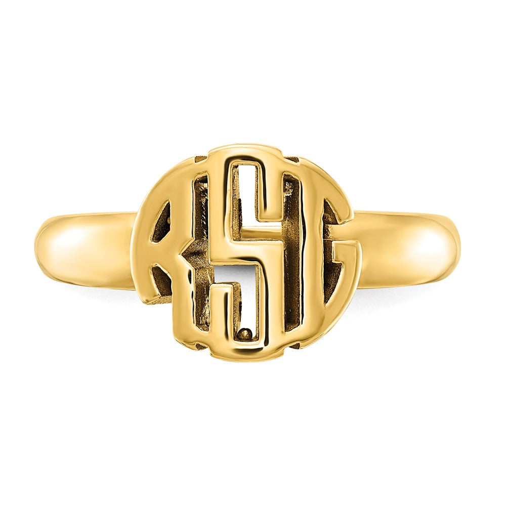 Gold Plated Sterling Silver/Gold Monogram Ring