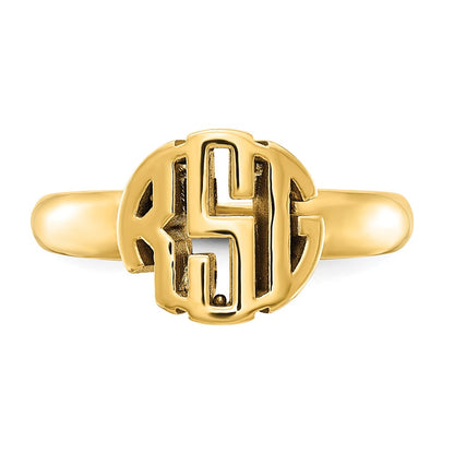 Gold Plated Sterling Silver/Gold Monogram Ring