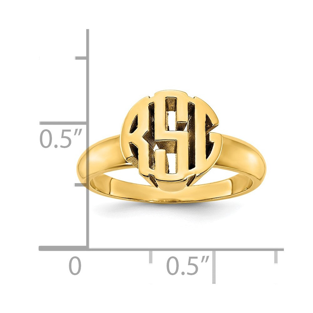 14K Yellow Gold Monogram Ring