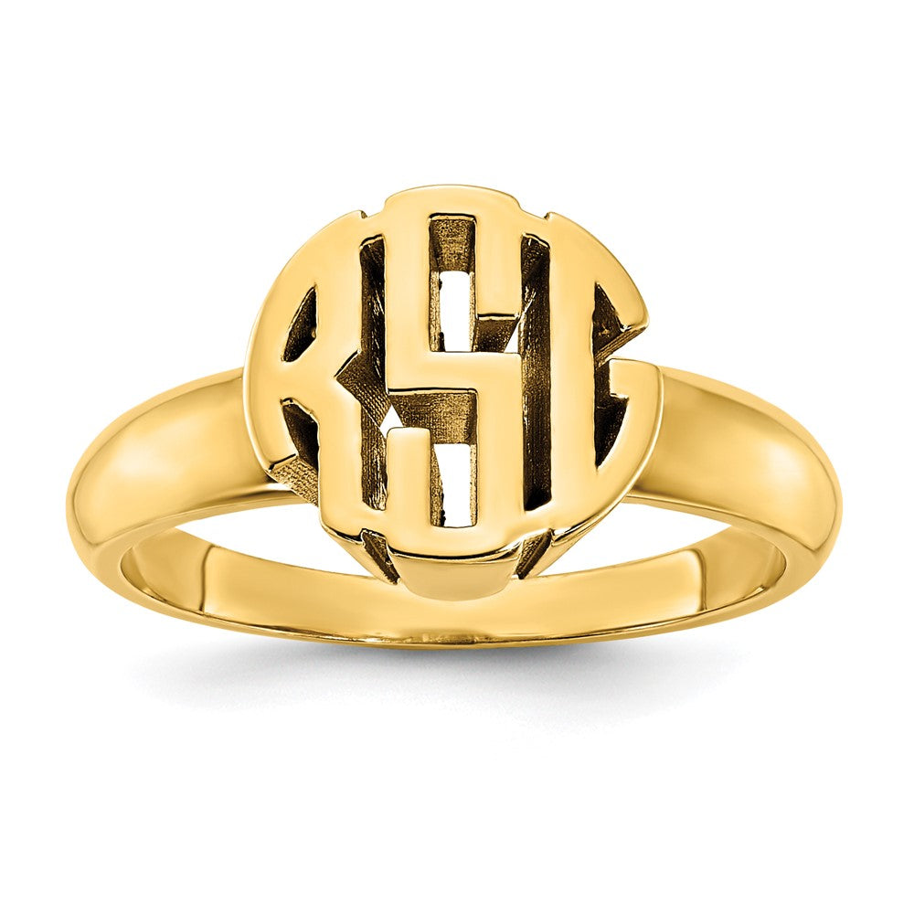 Gold Plated Sterling Silver/Gold Monogram Ring