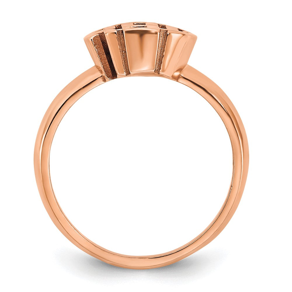 Rose Plated Sterling Silver/Rose Monogram Ring