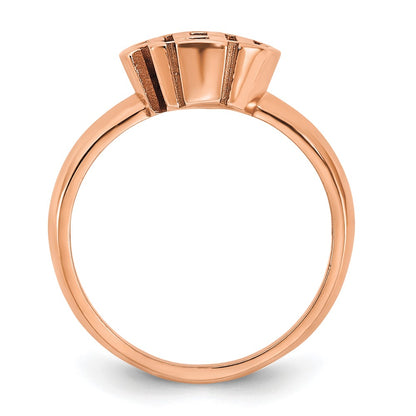 Rose Plated Sterling Silver/Rose Monogram Ring