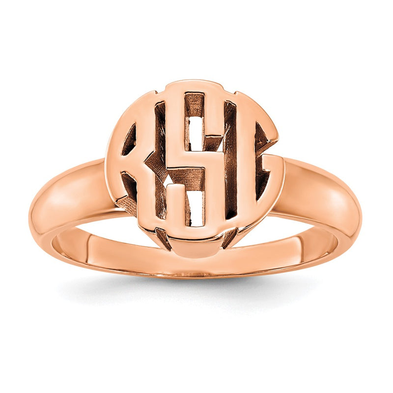 14K Rose Gold Monogram Ring