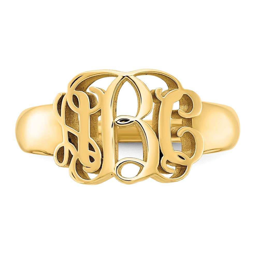 Gold Plated Sterling Silver/Gold Monogram Ring