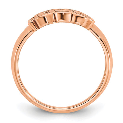 Rose Plated Sterling Silver/Rose Monogram Ring