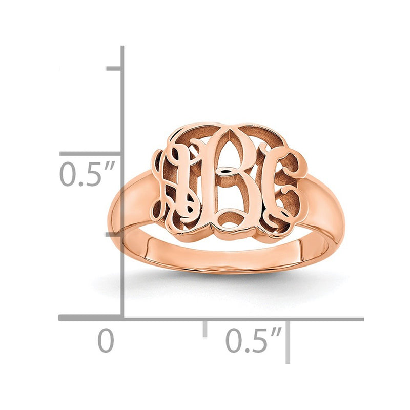 14K Rose Gold Monogram Ring
