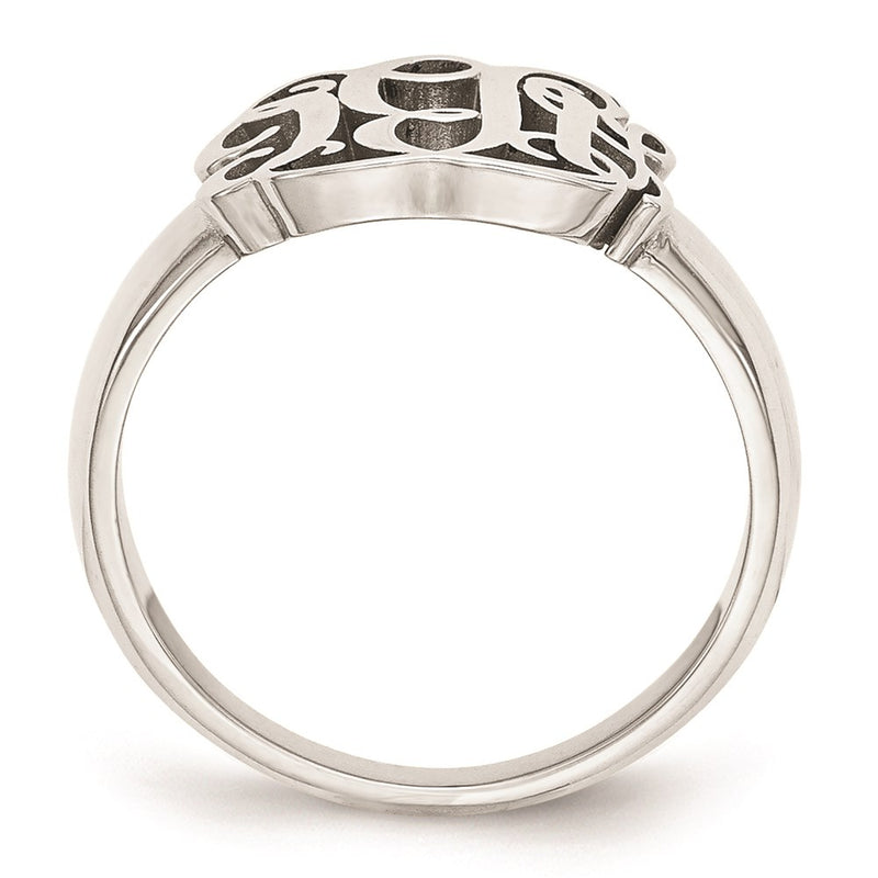 14K White Gold Monogram Signet Ring