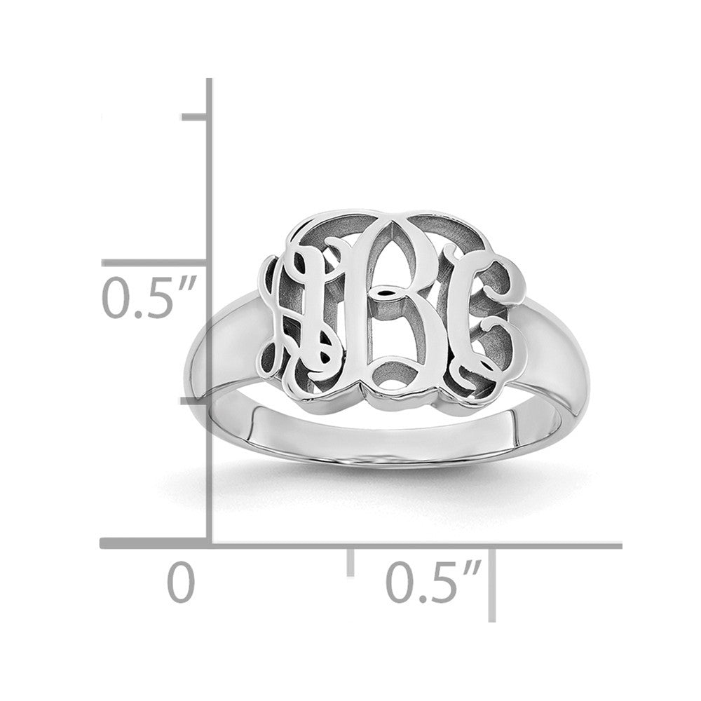 14K White Gold Monogram Signet Ring