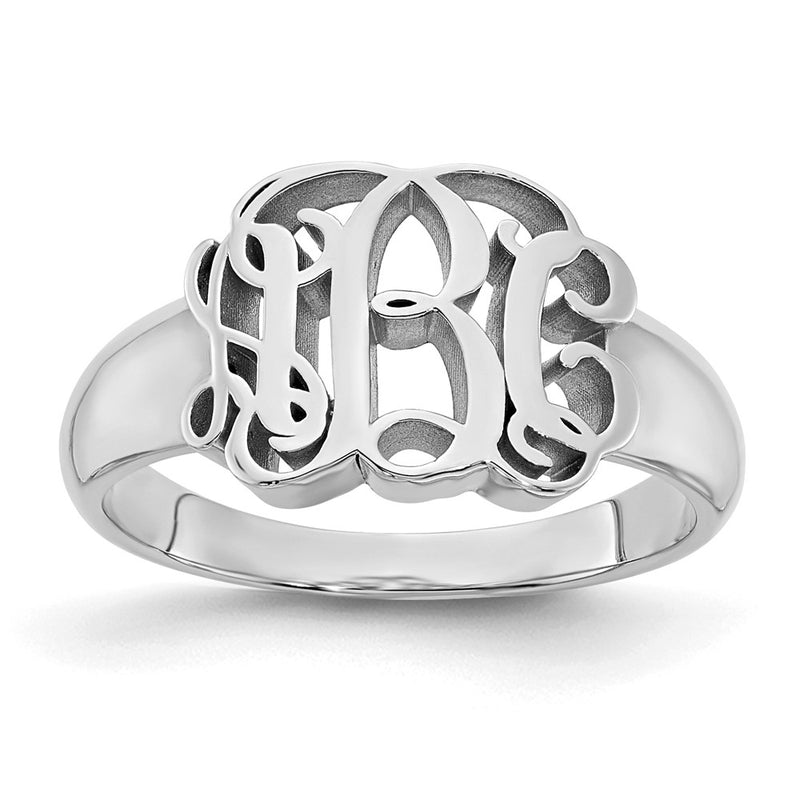 14K White Gold Monogram Signet Ring