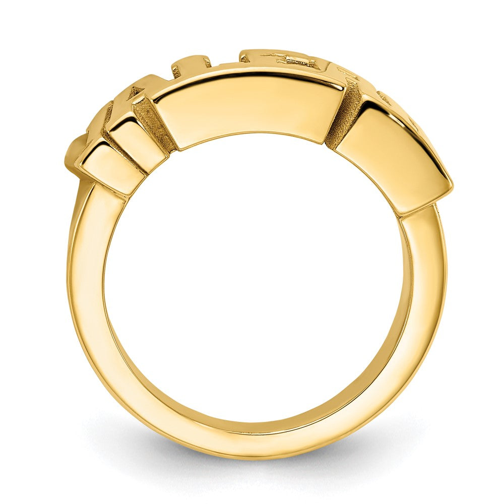 14K Yellow Gold Cut Out Name Ring