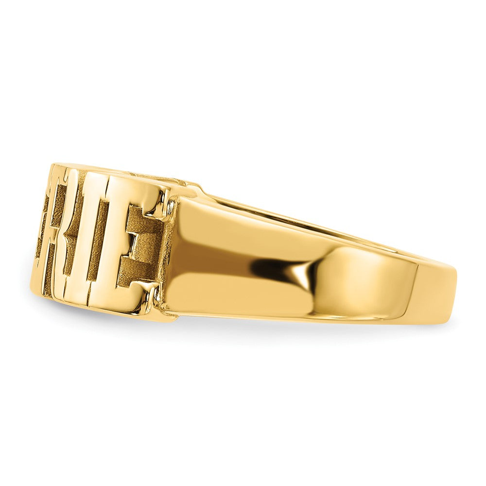 14K Yellow Gold Cut Out Name Ring