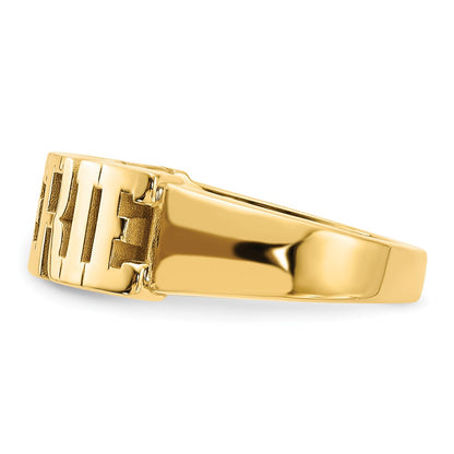 14K Yellow Gold Cut Out Name Ring
