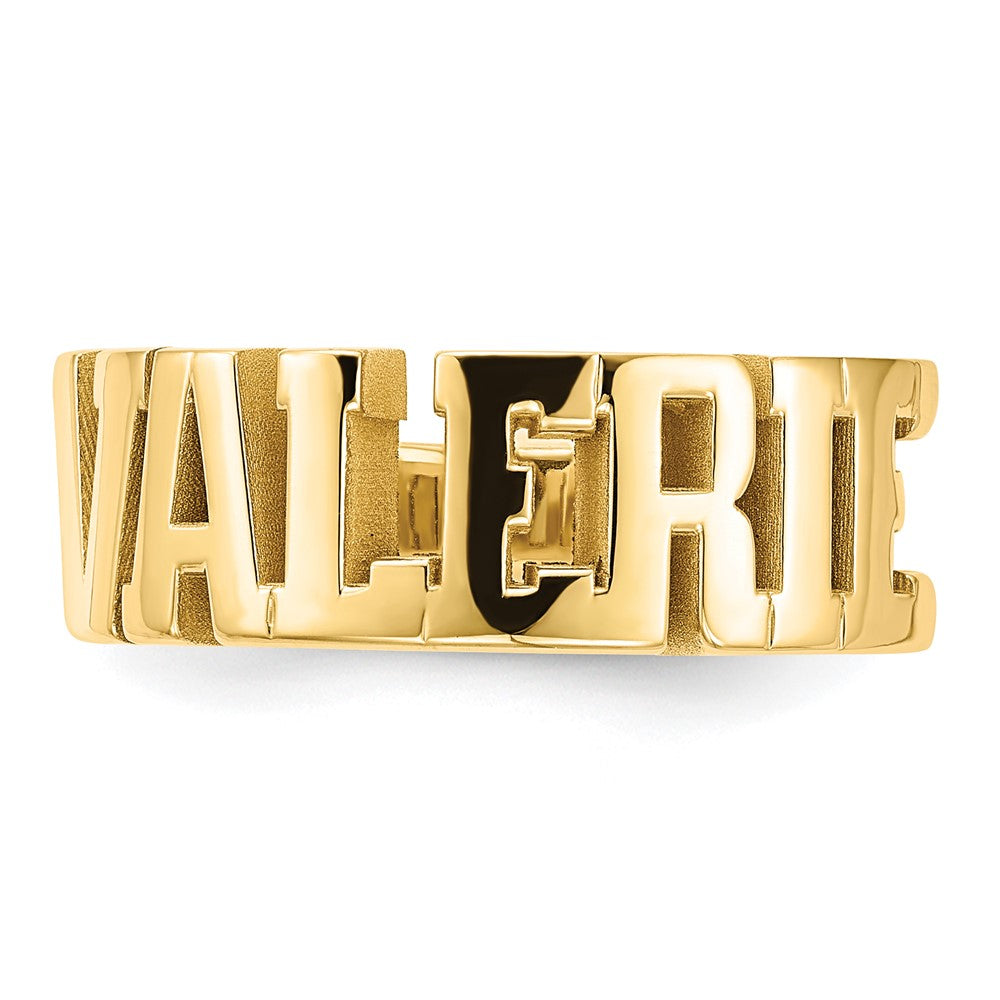 14K Yellow Gold Cut Out Name Ring