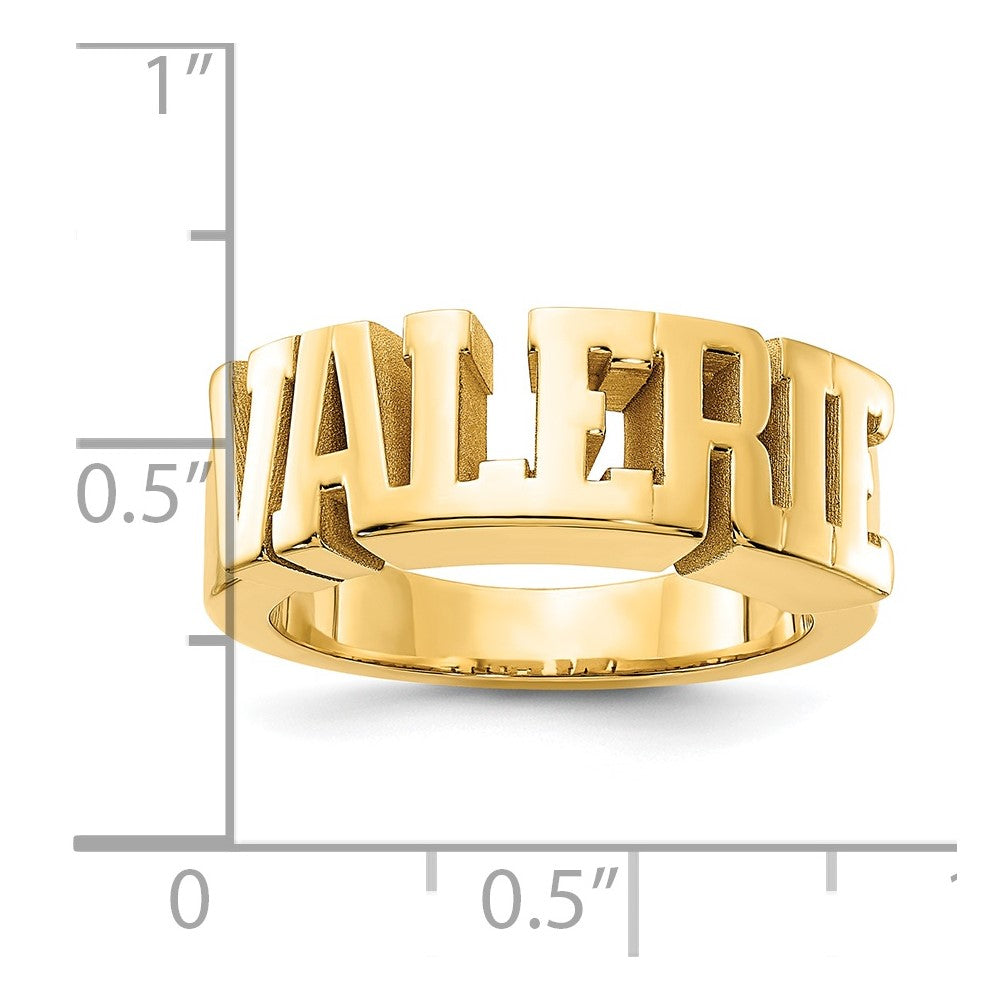 14K Yellow Gold Cut Out Name Ring