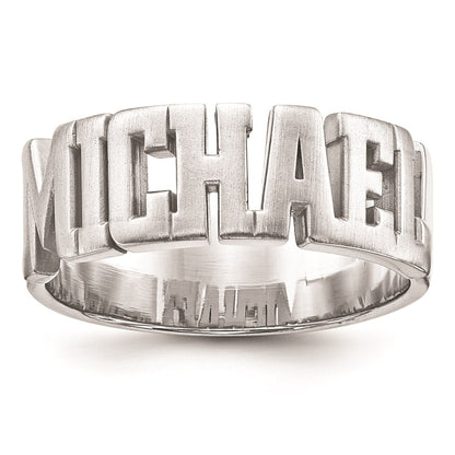 14K White Gold Polished Personalized Name Ring