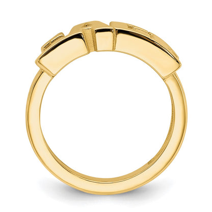 14K Yellow Gold Cut Out Name Ring