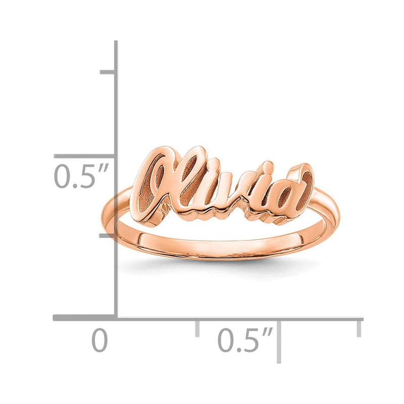 14K Rose Gold Name Plate Ring