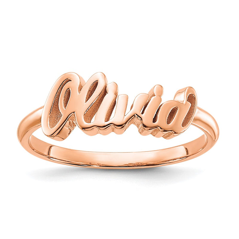 14K Rose Gold Name Plate Ring